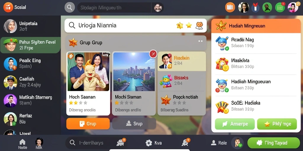 Tampilan utama aplikasi 987UP yang menarik dengan menu navigasi yang mudah.