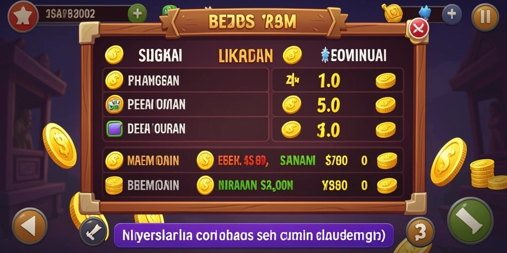 Tampilan level yang menantang dan penuh warna.